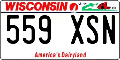 WI license plate 559XSN