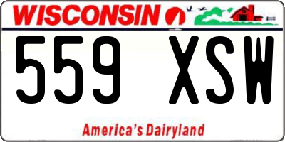WI license plate 559XSW