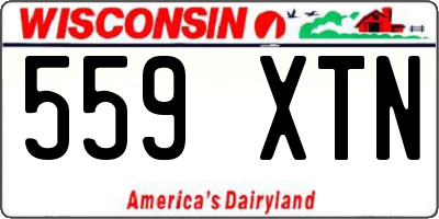 WI license plate 559XTN