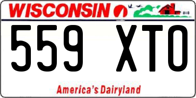WI license plate 559XTO