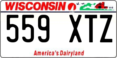 WI license plate 559XTZ