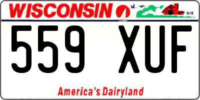 WI license plate 559XUF