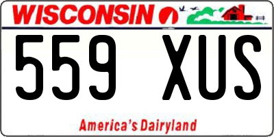 WI license plate 559XUS