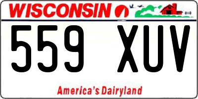 WI license plate 559XUV