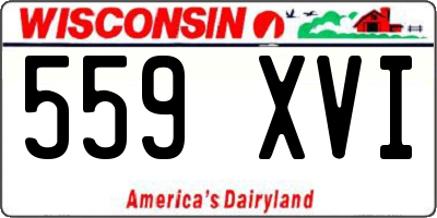 WI license plate 559XVI