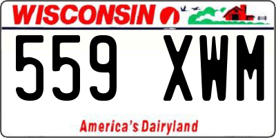 WI license plate 559XWM