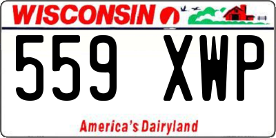 WI license plate 559XWP
