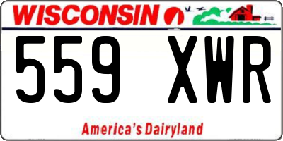 WI license plate 559XWR
