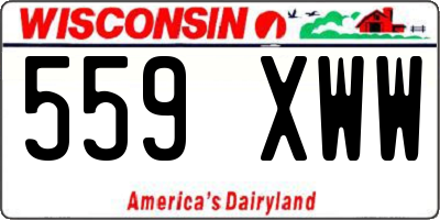 WI license plate 559XWW