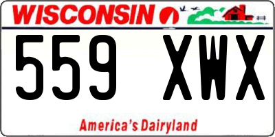 WI license plate 559XWX