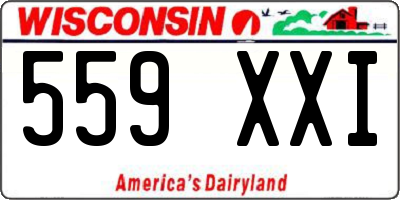 WI license plate 559XXI