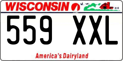 WI license plate 559XXL