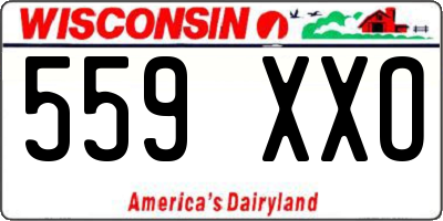 WI license plate 559XXO