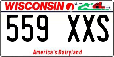 WI license plate 559XXS