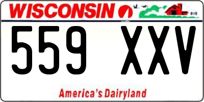 WI license plate 559XXV