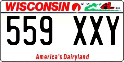 WI license plate 559XXY