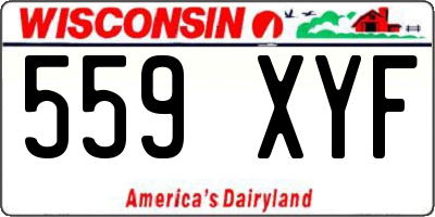 WI license plate 559XYF