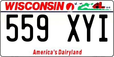WI license plate 559XYI