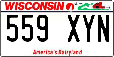 WI license plate 559XYN