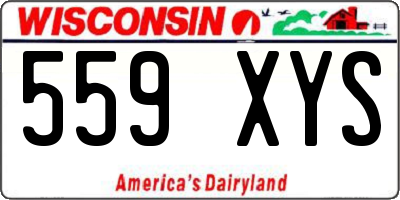 WI license plate 559XYS