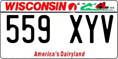 WI license plate 559XYV