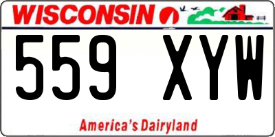 WI license plate 559XYW