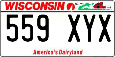 WI license plate 559XYX