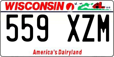 WI license plate 559XZM