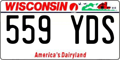 WI license plate 559YDS