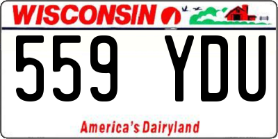 WI license plate 559YDU