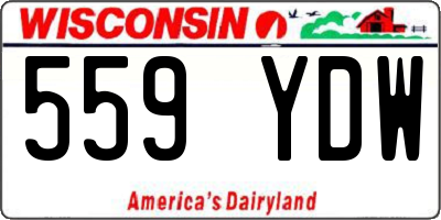 WI license plate 559YDW
