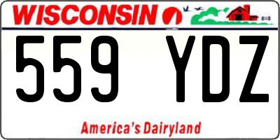 WI license plate 559YDZ