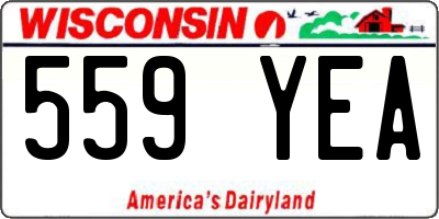 WI license plate 559YEA