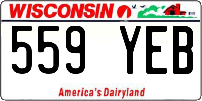 WI license plate 559YEB
