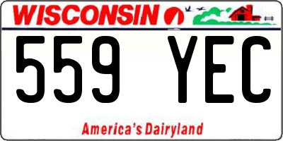 WI license plate 559YEC