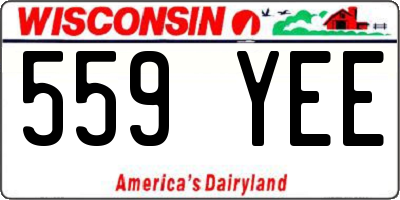 WI license plate 559YEE
