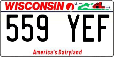 WI license plate 559YEF