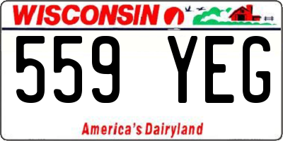 WI license plate 559YEG