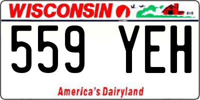 WI license plate 559YEH