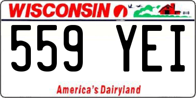 WI license plate 559YEI
