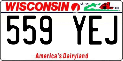 WI license plate 559YEJ