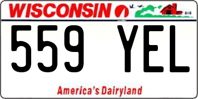 WI license plate 559YEL