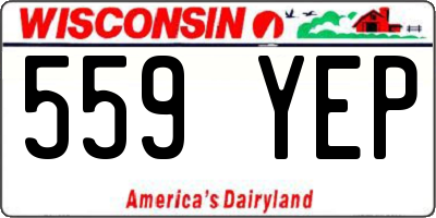 WI license plate 559YEP