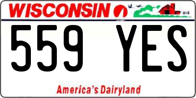 WI license plate 559YES