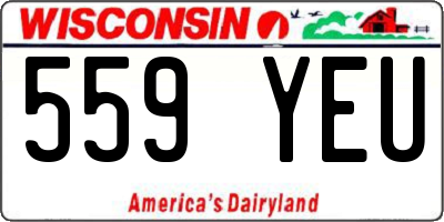 WI license plate 559YEU