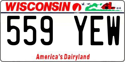 WI license plate 559YEW
