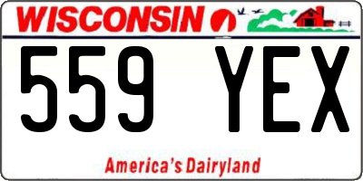 WI license plate 559YEX