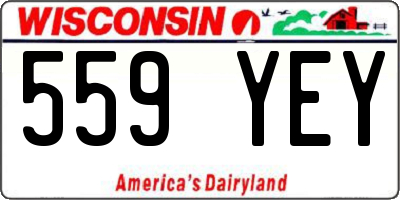 WI license plate 559YEY