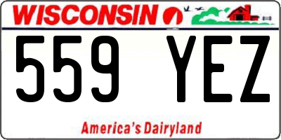 WI license plate 559YEZ