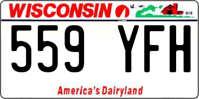 WI license plate 559YFH